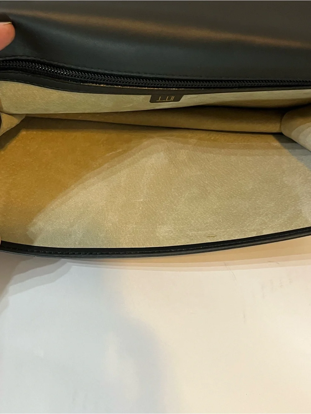 Dunhill Vintage Black Leather Clutch Gold Combination Lock Wristlet 🇮🇹